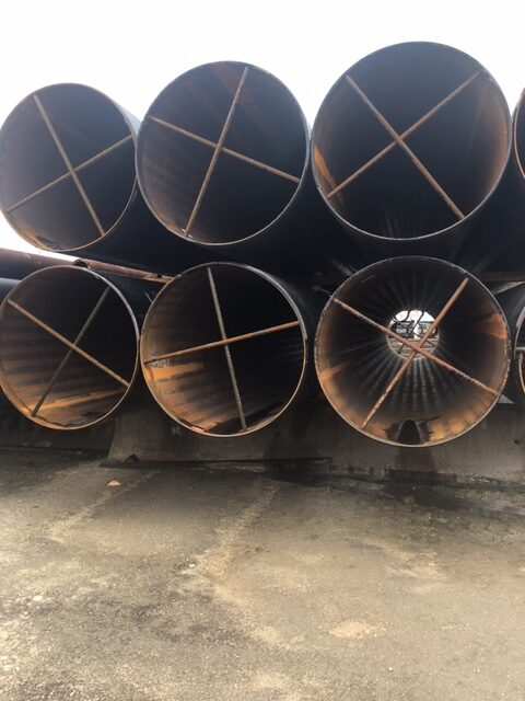 Ends of SAWL X65 line Pipe in Houston Texas